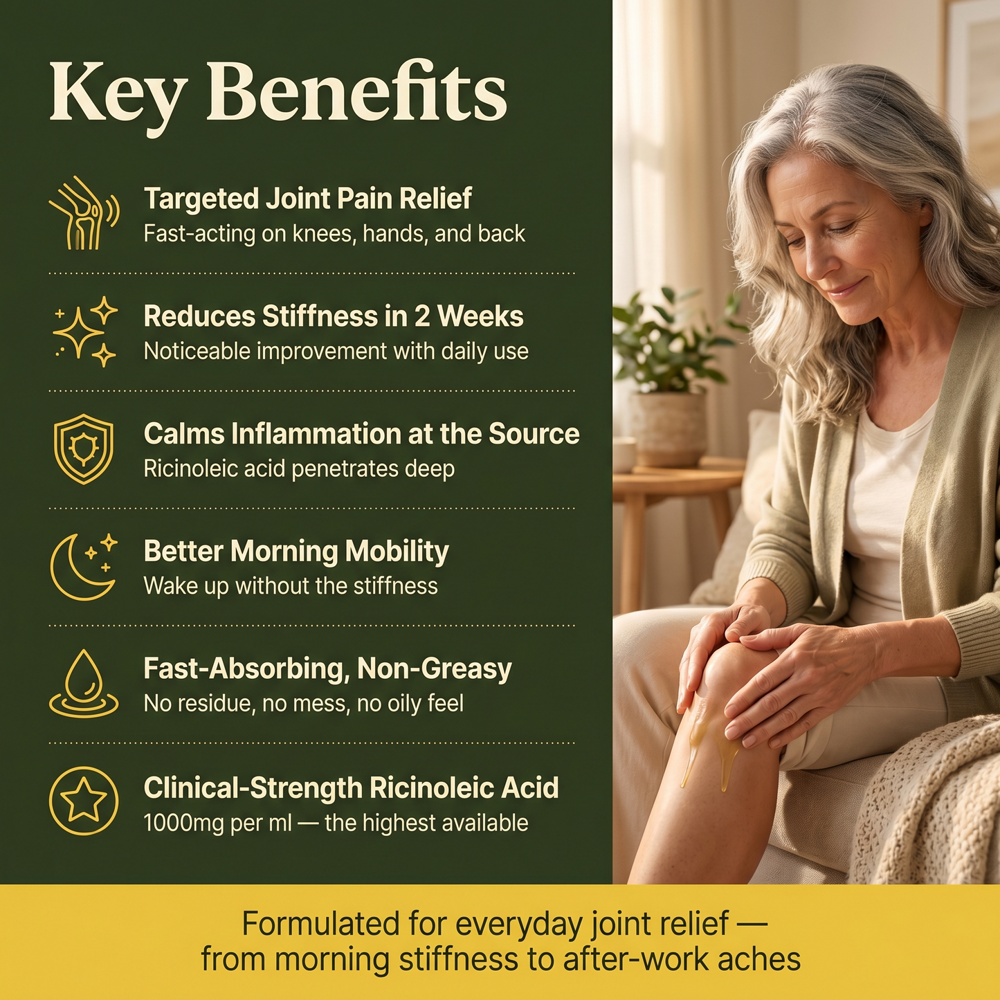 Olverana Joint Relief Castor Oil — 1000mg Ricinoleic Acid