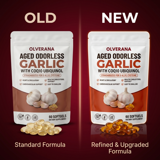 Olverana Aged Odorless Garlic Softgels - Promotes Cardiovascular Vitality