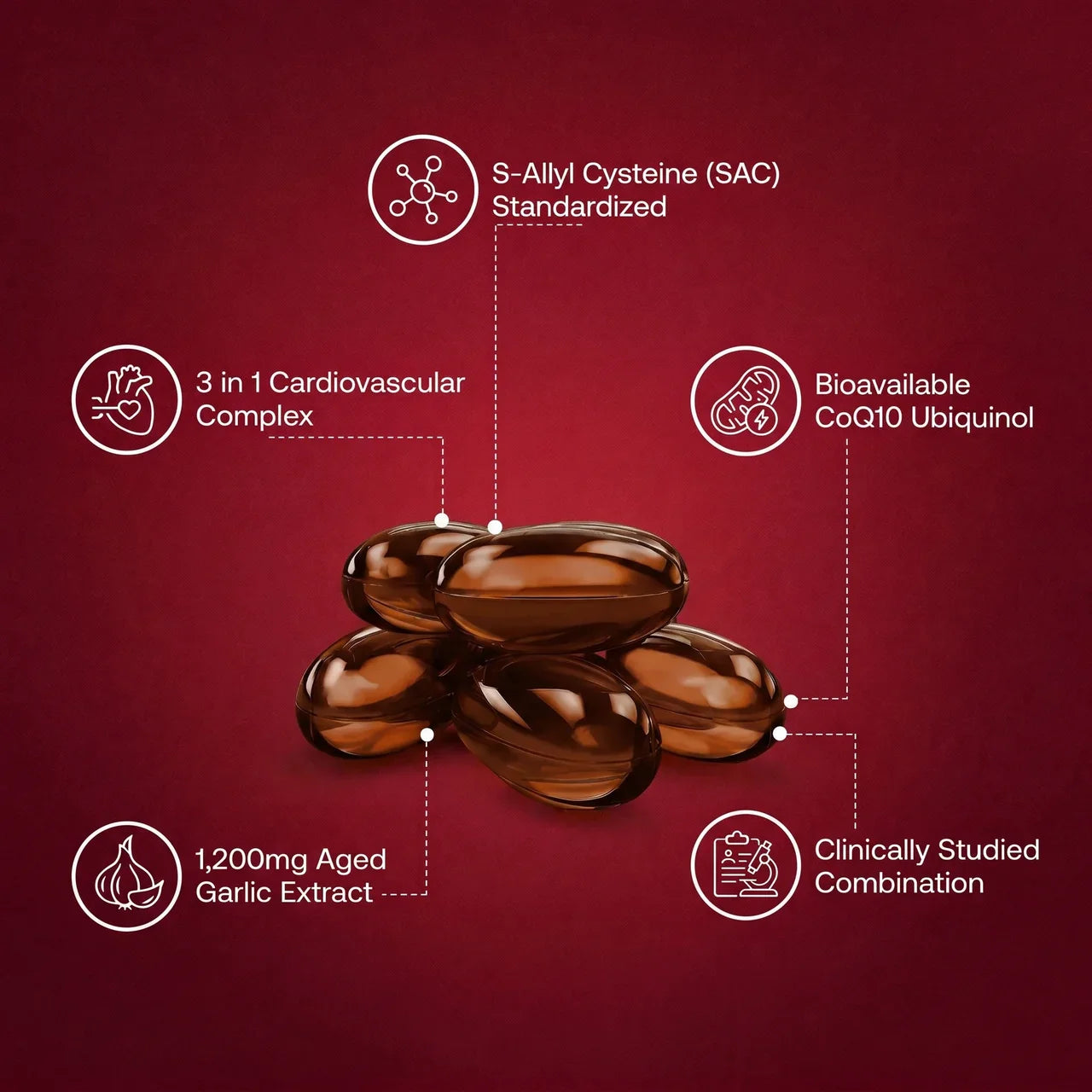 Olverana Aged Odorless Garlic Softgels - Promotes Cardiovascular Vitality