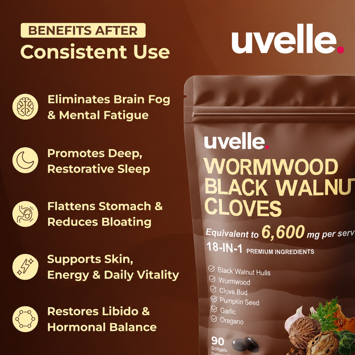 Uvelle Wormood Black Walnut Cloves